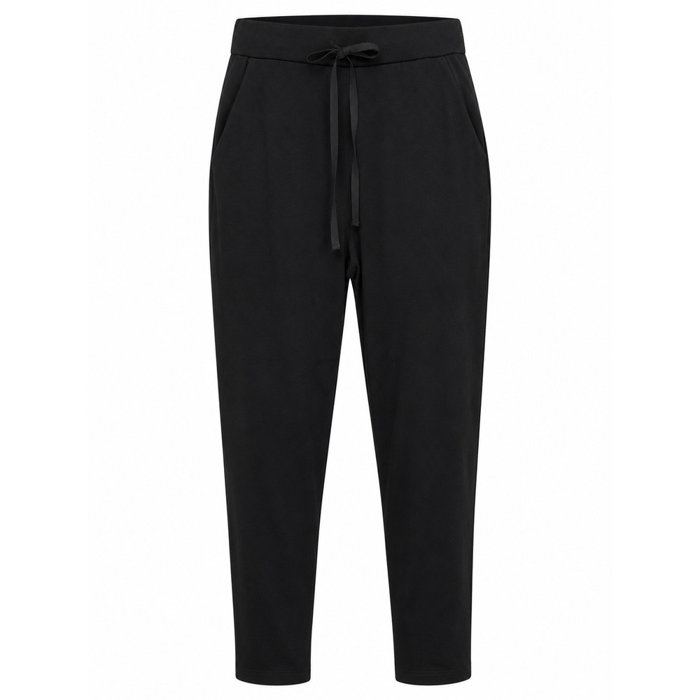 New Eileen Fisher Black Stretch Tencel Fleece Ankle Pants Medium